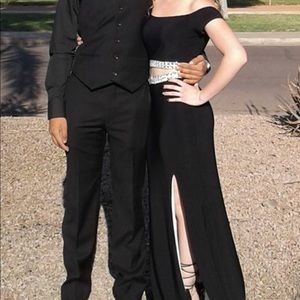 2 piece long formal dress dress